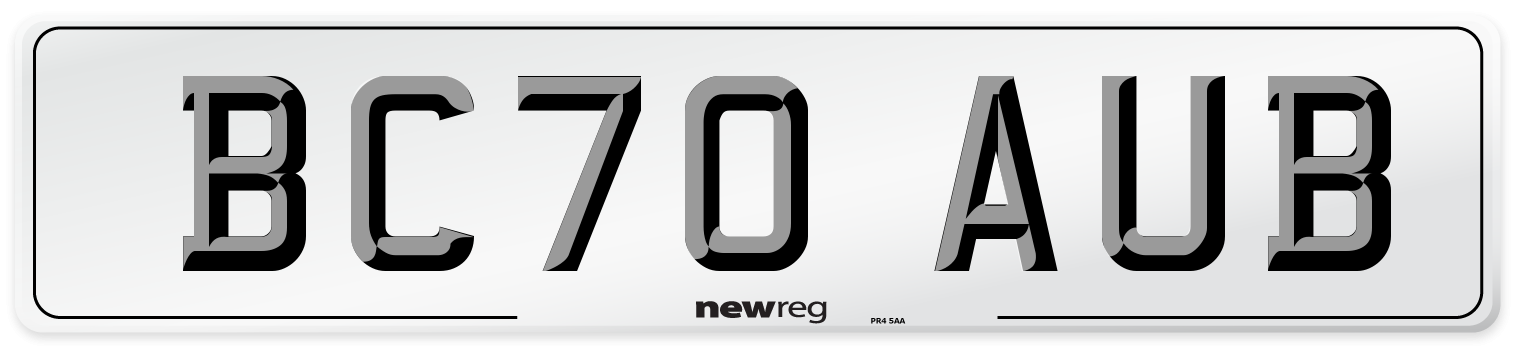 BC70 AUB Number Plate from New Reg
